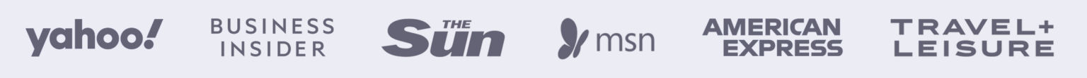 Yahoo, Business Insider, The Sun, MSN, American Express, Travel + Leisure